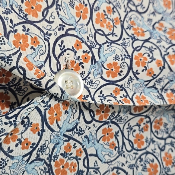 {Lawson} Mid-Century Vinatage Button Down Floral Print Blouse - Picture 11 of 14